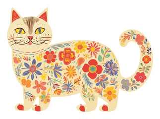 Poster - PNG Cat art pattern mammal.