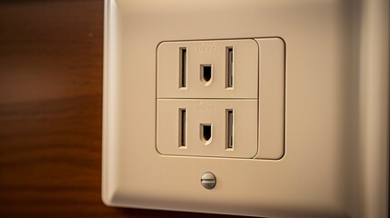 A photo of a close-up of a GFCI outlet.