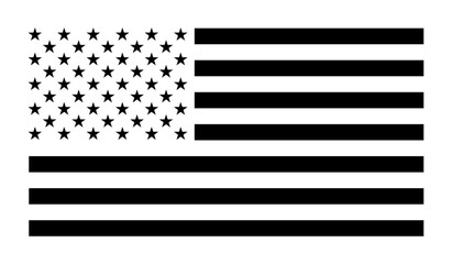 Wall Mural - usa flag silhouette black