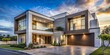 © Man888 - Contemporary two-story luxury home in Guadalajara, Jalisco, Mexico, featuring sleek lines, expansive windows, and modern architecture, sponsored by Infonavit, a government housing agency.