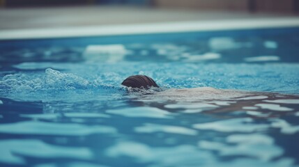 Swimmer in Blue Water