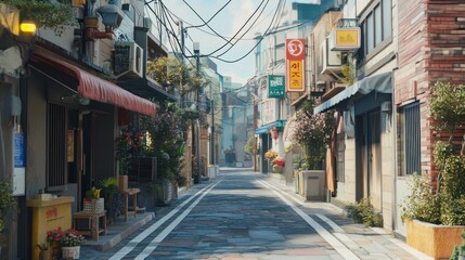 Naklejka na meble Narrow Street in a Japanese City