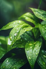 A Wet plant spring macro fresh environment drop green