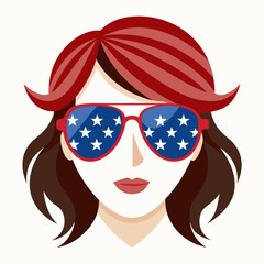 Sticker - women hair style with vector illustration of the