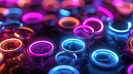 Poster - Abstract Neon Circles