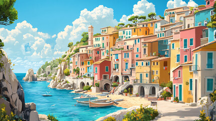 Wall Mural - Vacation at Italian coast calm day near sea