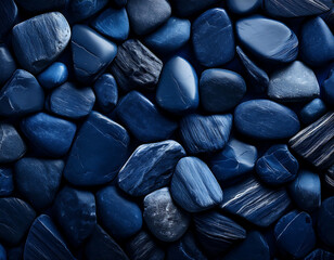 Aufkleber -  Dark Navy Blue Stone Texture- A top-view image of a dark navy blue stone texture, providing_1(205)