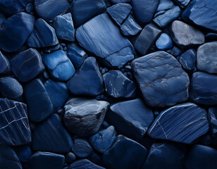 Aufkleber -  Dark Navy Blue Stone Texture- A top-view image of a dark navy blue stone texture, providing_1(206)