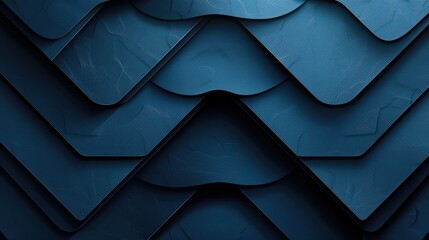 Poster - Trendy blue and black background with abstract shapes for design, banner template, white space in the center of the page for text. Minimalist dark wallpaper. Generative AI.