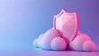 © Tackey - 3D shield on a cloud representing cloud security and data protection. Concept of online privacy and information safety in digital space.
