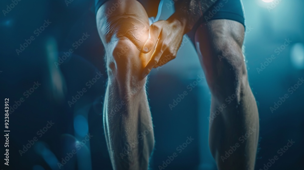 athlete or spot people having knee injury due to ligament inflammation ...