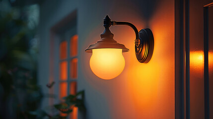 Poster - Wall Lamp, White Background. Generative AI.