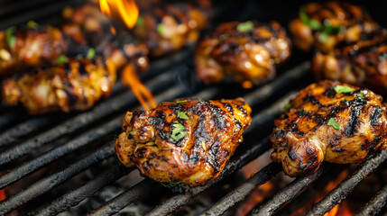 Wall Mural - Grilled jerk chicken, a jamaican food