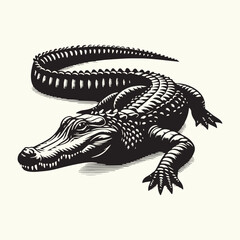 Sticker - Alligator silhouette Vector Illustration Design