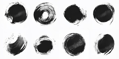 Wall Mural - this collection of dynamic ink brush strokes and watercolor textures is ideal for visually appealing