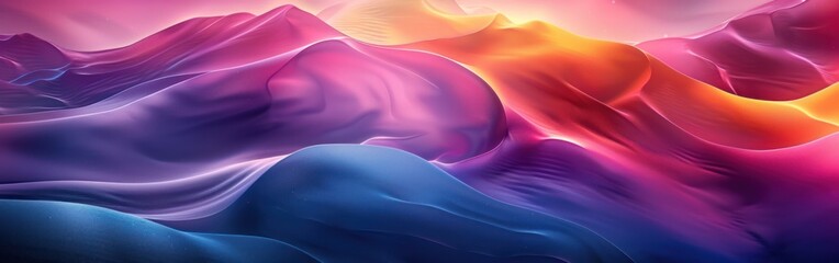 Wall Mural - Vibrant Gradient Waves: Colorful Abstract Background for Web Design and Panoramic Banners