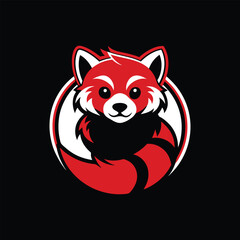 Wall Mural - red panda vector logo illustration style design	