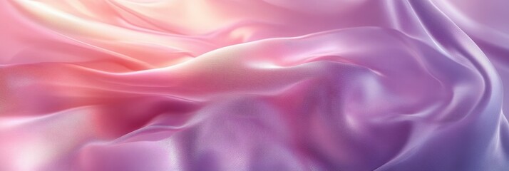 Sticker - Abstract Pink and Purple Silk Fabric Texture Background - This image features a soft, flowing silk fabric with a gradient from pink to purple, symbolizing luxury, elegance, fluidity, softness, and sen