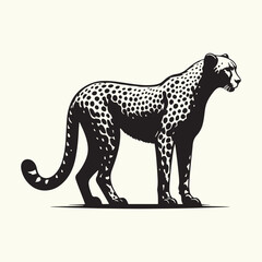 Canvas Print - Cheetah Silhouette Vector Illustration Design