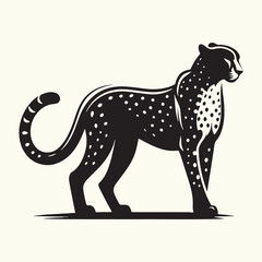 Canvas Print - Cheetah Silhouette Vector Illustration Design