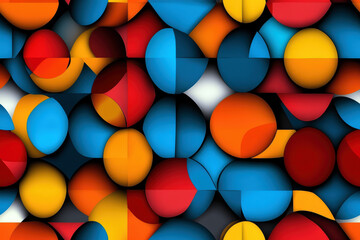 Aufkleber - A colorful abstract painting of many different colored circles. The circles are of various sizes and colors, creating a vibrant and dynamic composition. The painting evokes a sense of energy