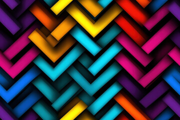 Aufkleber - A colorful pattern of squares and triangles. The squares are in different colors and the triangles are in different sizes