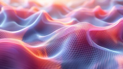 Poster - Colorful abstract waves in vibrant hues create a dynamic, energetic visual effect, perfect for modern design projects.