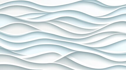 Poster - The design features graceful waves of white and blue with a textured appearance, creating a calming and elegant abstract landscape that enhances any modern aesthetic