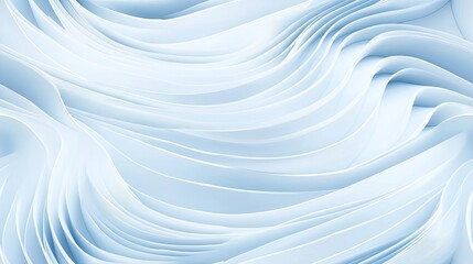 Poster - The design features graceful waves of white and blue with a textured appearance, creating a calming and elegant abstract landscape that enhances any modern aesthetic