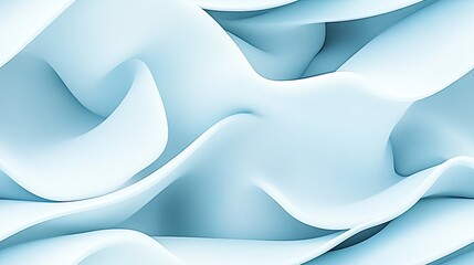 Poster - The design features graceful waves of white and blue with a textured appearance, creating a calming and elegant abstract landscape that enhances any modern aesthetic