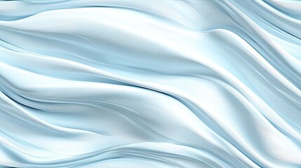 Poster - The design features graceful waves of white and blue with a textured appearance, creating a calming and elegant abstract landscape that enhances any modern aesthetic