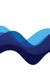 Wall Mural - abstract design featuring blue vector waves, suitable for book covers.