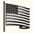 ©  designermdali - American Flag line art Vector Illustration Black silhouette