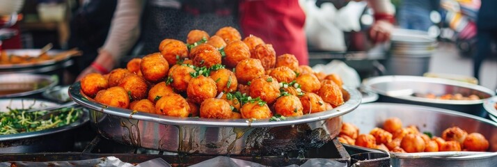 Sticker - Crispy Sweet Potato Fritters at a Street Food Fair