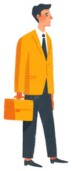 Sticker - PNG Businessman with briefcase illustration