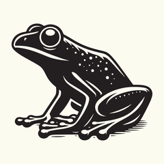 Poster - Frog line art Vector Illustration Black silhouette