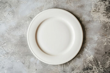 White Plate on Grey Background