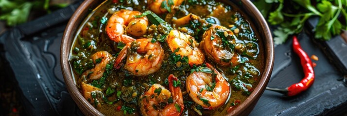 Poster - Mulukhiyah with Shrimp - A Traditional Dish