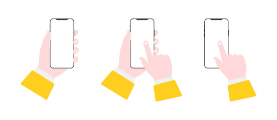 Aufkleber - Phone swipe icons. Flat style. Vector icons.