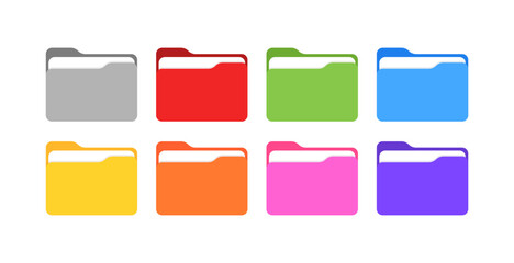 Poster - Folder set icons. Flat style. Vector illustration.
