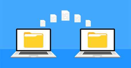 Poster - File transfer icons. Flat style. Vector icons.