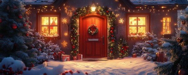 Poster - Animated 3D Christmas countdown calendar with opening doors