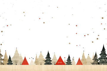 Poster - PNG Whimsical winter forest border, transparent background