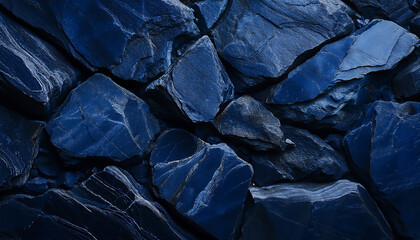 Aufkleber -  Dark Navy Blue Stone Texture- A top-view image of a dark navy blue stone texture, providing_1(207)