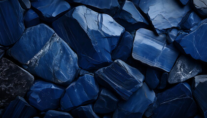 Aufkleber -  Dark Navy Blue Stone Texture- A top-view image of a dark navy blue stone texture, providing_1(210)