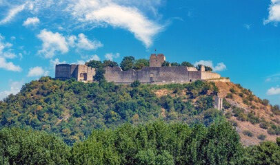 Wall Mural - Ruins of the Hainburg castle on the shores of the Danube river, Hainburg, Austria