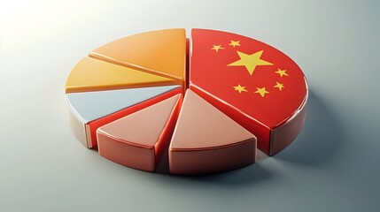 Leinwandbilder - Chinese Economic Dominance Highlighted in Vibrant 3D Pie Chart Visualization