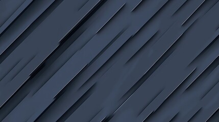 Poster - A striking dark blue geometric background showcases diagonal lines with a minimalist design, highlighting contrasts between light and shadow with a matte texture SEAMLESS PATTERN