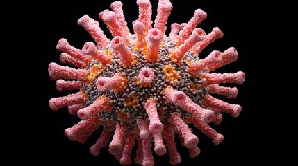 Poster - Detailed 3D Visualization of Virus Particle with Surface Proteins