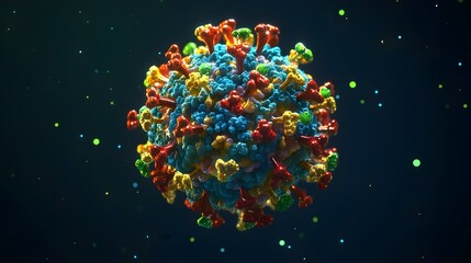 Poster - Detailed 3D Visualization of Virus Particle with Surface Proteins